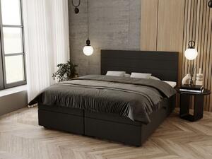 Manželská posteľ 140x200 ZOE 3 s úložným priestorom - tmavo šedá