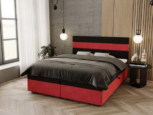 Manželská posteľ 140x200 ZOE 2 s úložným priestorom - čierna / červená