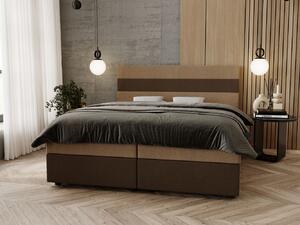 Manželská posteľ 180x200 ZOE 3 s úložným priestorom - béžová / hnedá