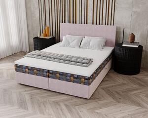 Čalúnená posteľ 160x200 OTILIE 3 s úložným priestorom - ružová + vzor