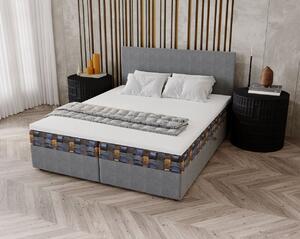 Čalúnená posteľ 140x200 OTILIE 3 s úložným priestorom - šedá + vzor