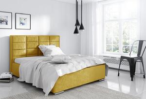 Manželská posteľ 140x200 CAFFARA - žltá