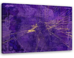 Obraz na plátne Zlaté čiary na fialovom pozadí - Andrea Haase Rozmery: 60 x 40 cm
