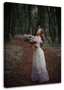 Obraz na plátne Žena v šatách a kvetoch - Maryna Khomenko Rozmery: 40 x 60 cm