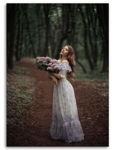 Obraz na plátne Žena v šatách a kvetoch - Maryna Khomenko Rozmery: 40 x 60 cm