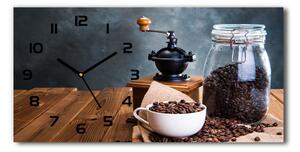 Vodorovné Sklenené hodiny na stenu tiché Mlynček na kávu