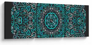 Obraz ornamentálne abstrakcie (s hodinami) (90x30 cm)