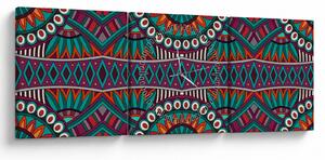 Obraz ornamentálne abstrakcie (s hodinami) (90x30 cm)