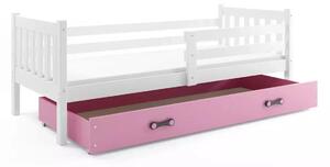 Detská posteľ 90x200 CHARIS s matracom - biela / ružová