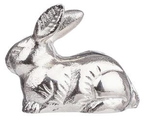 EASTER Dekoračný zajačik ležiaci 10 cm - strieborná