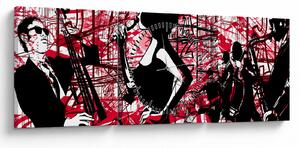 Obraz - Jazz (s hodinami) (90x30 cm)