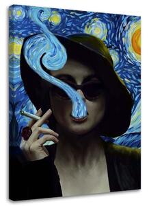 Obraz Žena v modrom portréte - Norrobey Veľkosť: 40 x 60 cm, Prevedenie: Obraz na plátne