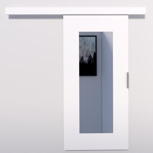 Posuvné dvere so zrkadlom BARRET 9 - 76 cm, biele
