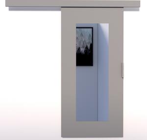 Posuvné dvere so zrkadlom BARRET 9 - 76 cm, šedé