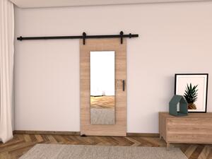 Posuvné dvere so zrkadlom BUSHLAND 9 - 106 cm, dub sonoma