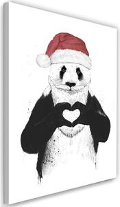 Obraz na plátne Panda v Santovom oblečení - Rykker Rozmery: 40 x 60 cm