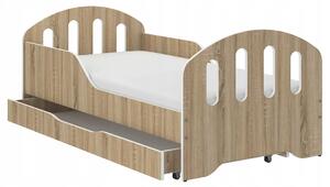 Detská posteľ SMILE so šuflíkom 160 x 80 cm v dekore dub sonoma Hnedá