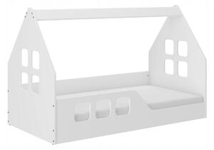 Detská posteľ domček Montessori 160 x 80 cm biela ľavá Biela