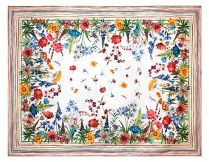 Obrus Soffio vo viacfarebnom prevedení s dekorom lúčnych kvietkov 140 x 180 cm 42631