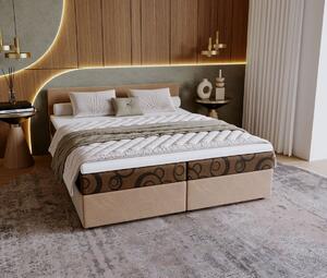 Čalúnená posteľ 180x200 SUVI 2 s úložným priestorom - béžová / hnedá