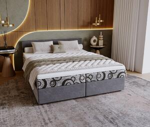 Čalúnená posteľ 180x200 SUVI 2 s úložným priestorom - šedá / svetlo šedá