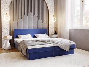 Čalúnená posteľ 160x200 AVRIL 2 s úložným priestorom - tmavo modrá