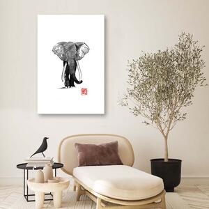 Obraz na plátne Prechádzka so slonom - Péchane Rozmery: 40 x 60 cm