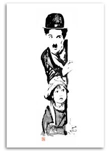 Obraz na plátne Charlie Chaplin a dieťa - Péchane Rozmery: 40 x 60 cm