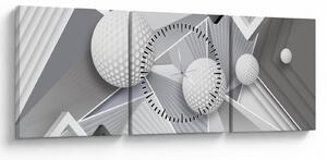Geometrický abstraktný obraz (s hodinami) (90x30 cm)