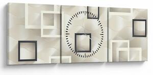 Geometrický abstraktný obraz (s hodinami) (90x30 cm)