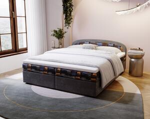 Čalúnená posteľ 140x200 KIRSTEN 1 s úložným priestorom - šedá / vzor 3