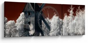 Obraz mlyna (s hodinami) (90x30 cm)