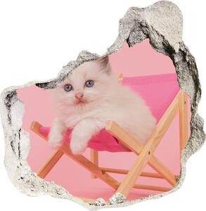 Nálepka fototapeta 3D výhľad Mačka na lehátku