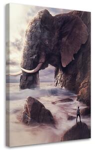 Obraz na plátne Slon v skale - Patryk Andrzejewski Rozmery: 40 x 60 cm