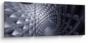 Obraz - Abstrakcia 3D (s hodinami) (90x30 cm)