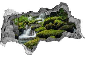 Diera 3D v stene na stenu Vodopád v lese nd-b-116886736