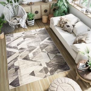 Univerzálny moderný koberec s geometrickým vzorom v odtieňoch hnedej Šírka: 80 cm | Dĺžka: 150 cm