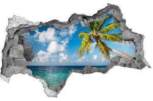 Diera 3D v stene na stenu Maledivy pláž nd-b-139579212
