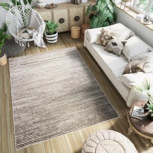 Moderný koberec v hnedých odtieňoch s tenkými pruhmi Šírka: 120 cm | Dĺžka: 170 cm