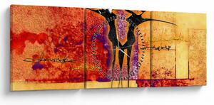 Obraz - Africká bohyňa (s hodinami) (90x30 cm)
