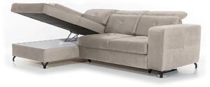 Rozkladacia rohová sedačka Belavio Mini ľavá - béžová pletenina Milton 3 New