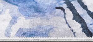 Jednoduchý bielo-modrý koberec s abstraktným vzorom Biela Šírka: 80 cm | Dĺžka: 150 cm