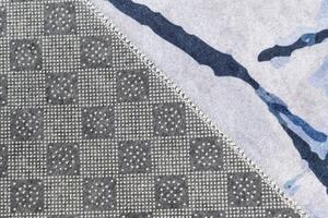 Jednoduchý bielo-modrý koberec s abstraktným vzorom Biela Šírka: 80 cm | Dĺžka: 150 cm