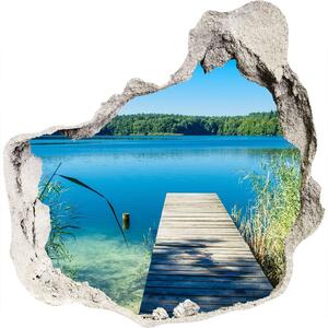 Nálepka 3D diera na stenu samolepiaca Mólo na jazere