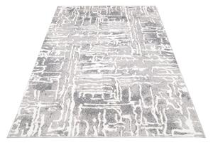 Sivý dizajnový koberec so svetlým abstraktným vzorom Sivá Šírka: 160 cm | Dĺžka: 220 cm