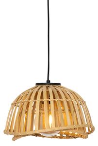 Orientálna závesná lampa čierna s prírodným bambusom 30 cm - Pua