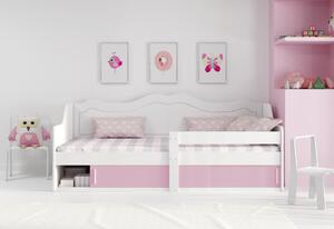 Detská posteľ JULIS, 80x160, biela/ružová