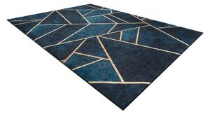 Protišmykový prateľný koberec ANDRE 1173 Mozaika, glamour, tyrkysovo - zlatý
