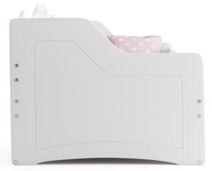 Detská posteľ JULIS + matrac, 80x160, biela/ružová