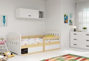 Detská posteľ CLASA, 80x160, biela/grafit